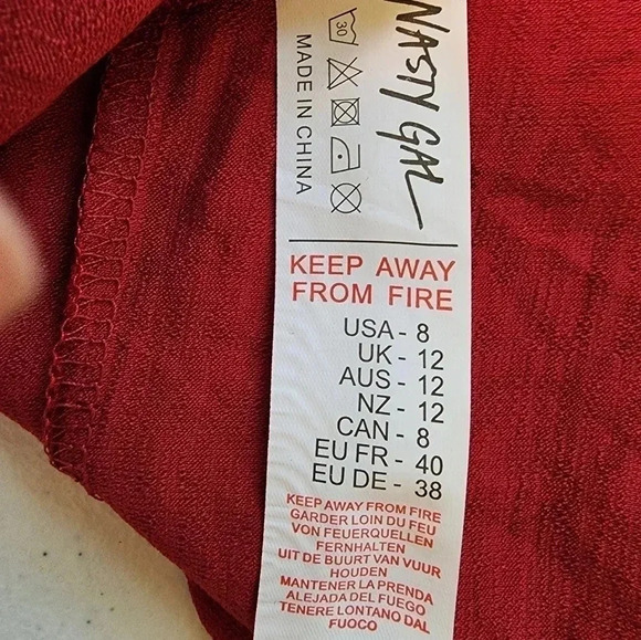 Nasty Gal Rule the Dance Floor Lace-up Dress size 8 NWT Wine Red - Picture 12 of 13